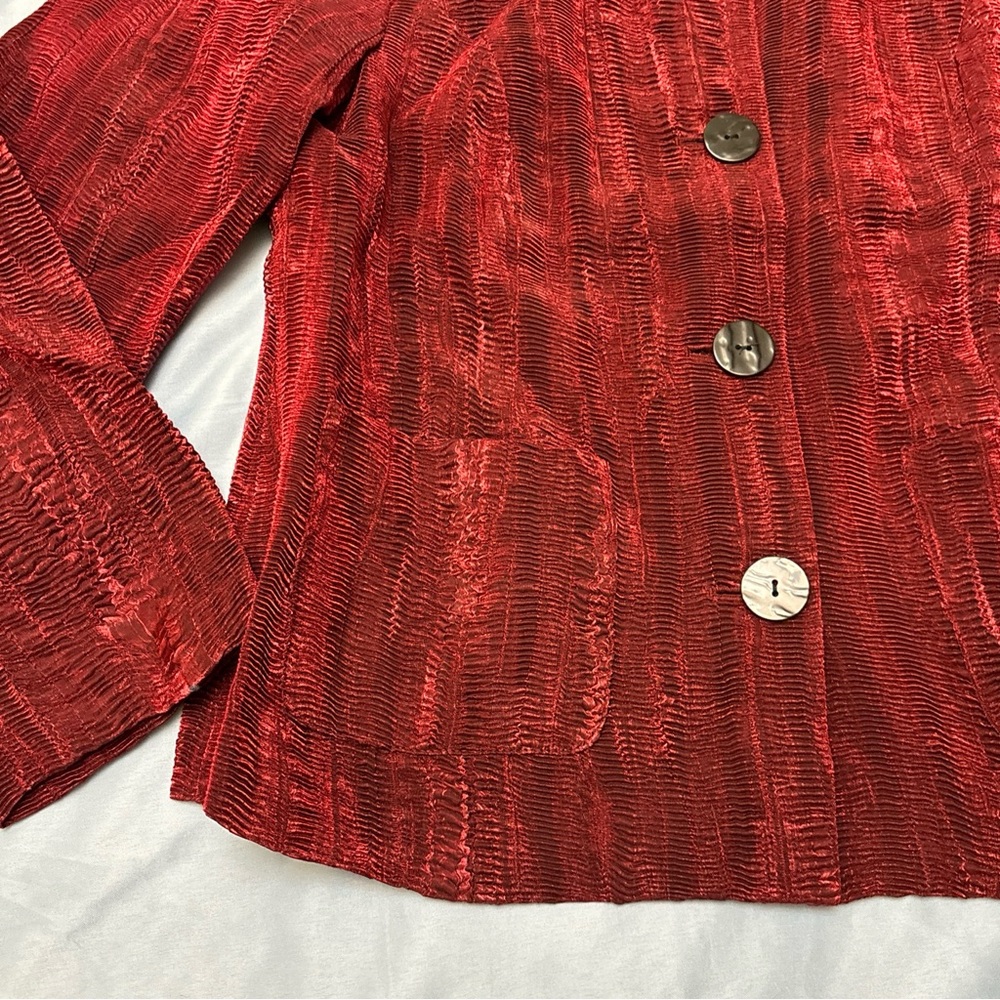 Simonton Says Ruby Red Jacket Button M Rayon Poly… - image 4